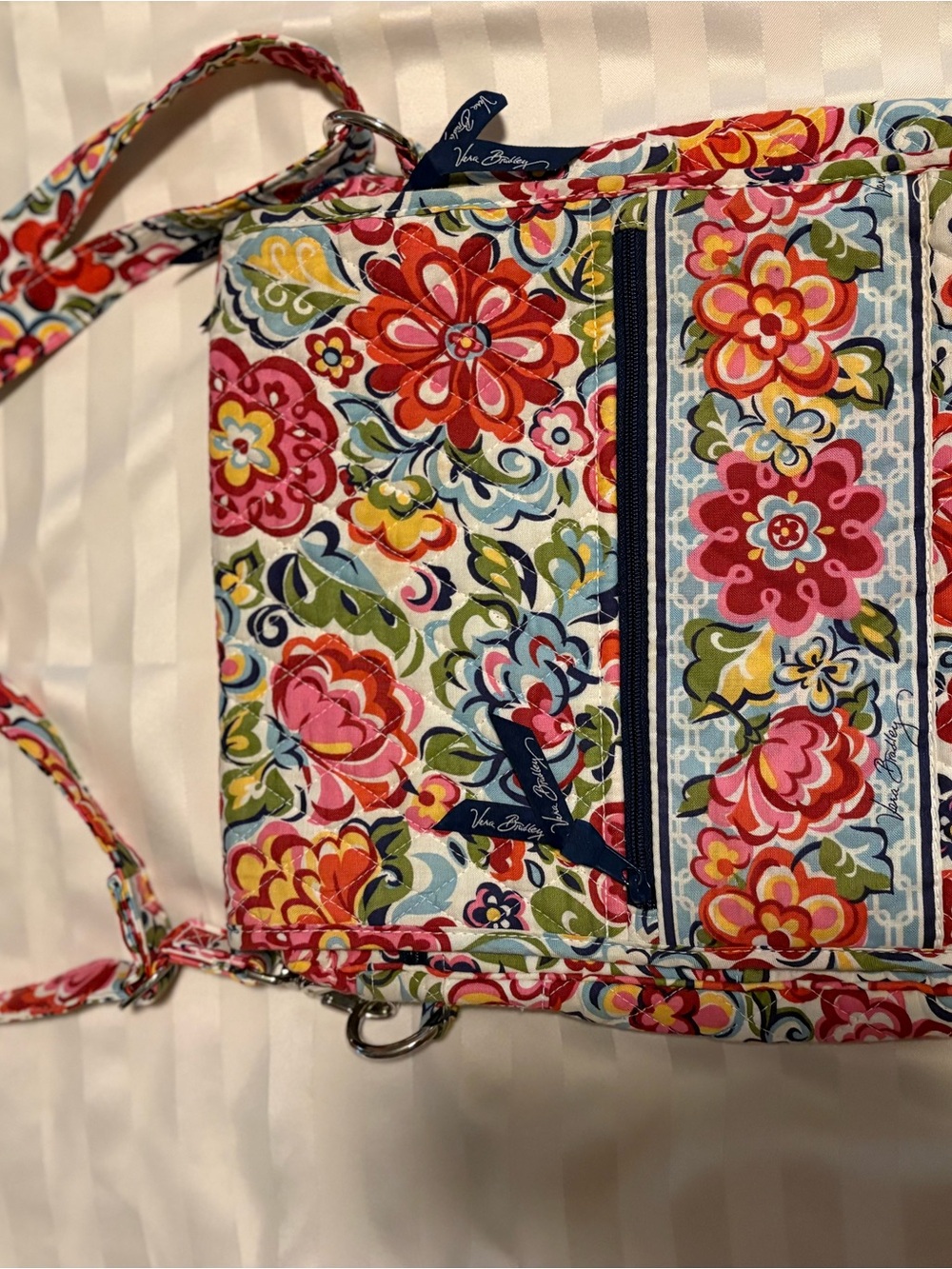 Vera Bradley Quilted Floral Crossbody in Red Pink Yellow Blue